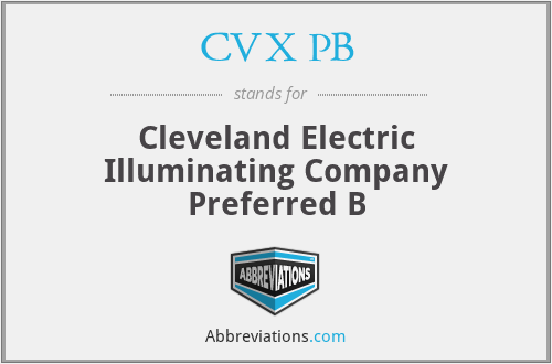 CVX PB - Cleveland Electric Illuminating Company Preferred B